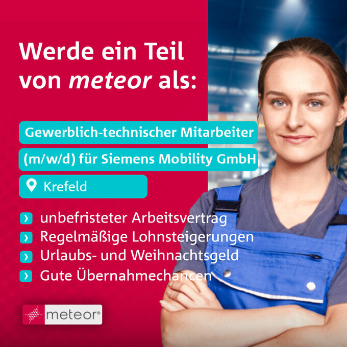 Mitarbeiter (m/w/d) für die Siemens Mobility GmbH 